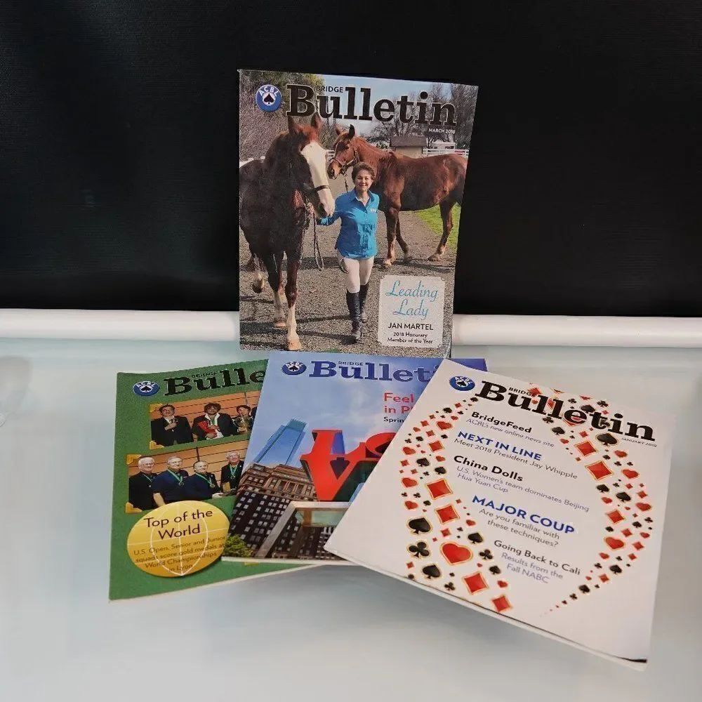 ACBL Bridge Bulletin 4 Magazines 2018 and 2017